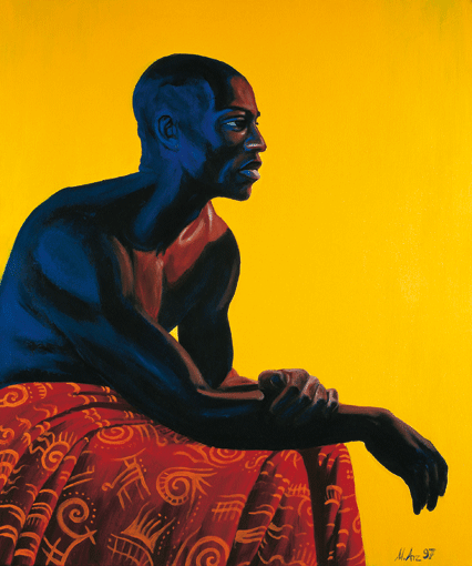 Afrikanischer F&uuml;rst, acrylic on canvas, 1997