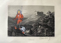 Tintin &agrave; Culmbach, mixed media on paper