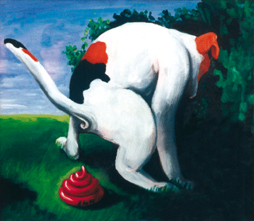 Künstler bei der Arbeit, acrylic on canvas, 2002